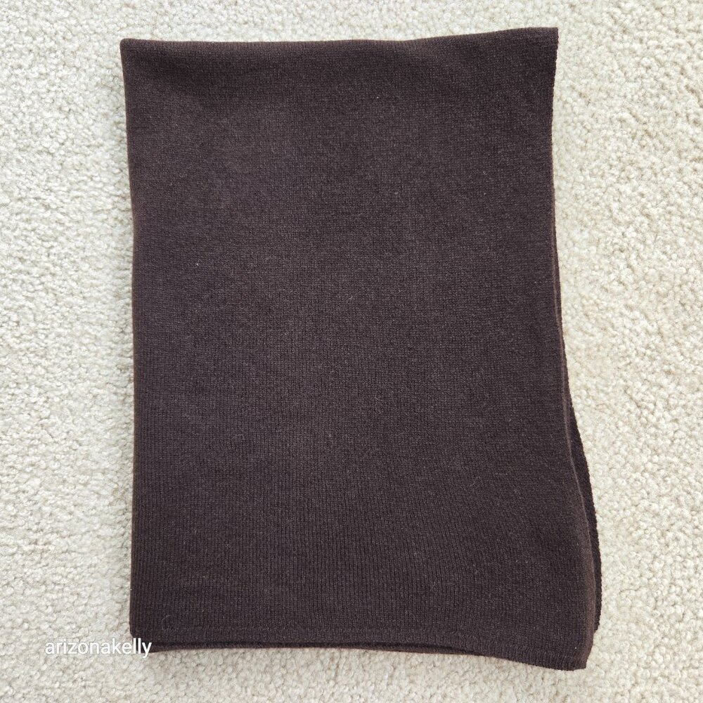 Knit Cashmere Scarf Chocolate Brown - Picture 9 of 9